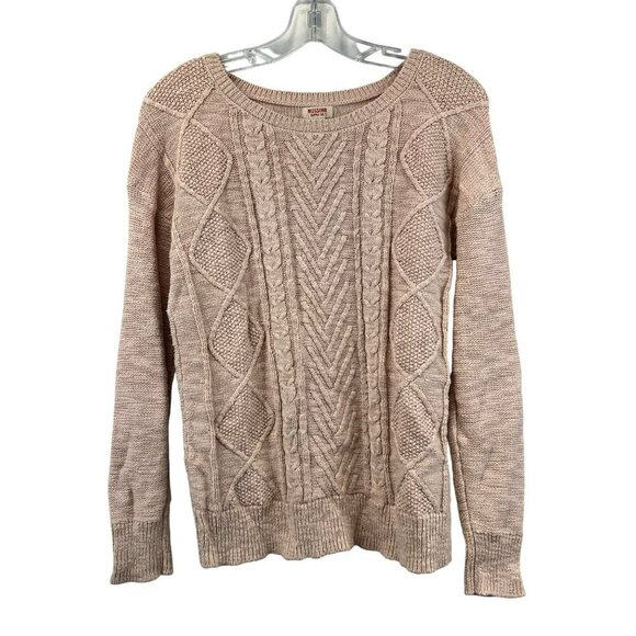 Mossimo Supply Co. Women’s Cable Knit Pullover Sweater Light Pink Size Small - Picture 1 of 8